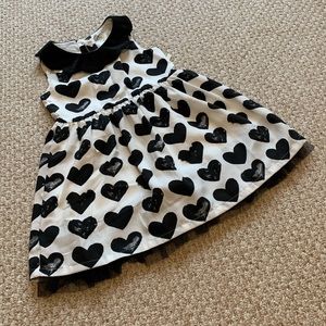 Osh Kosh White with Black Hearts Dress size 4T